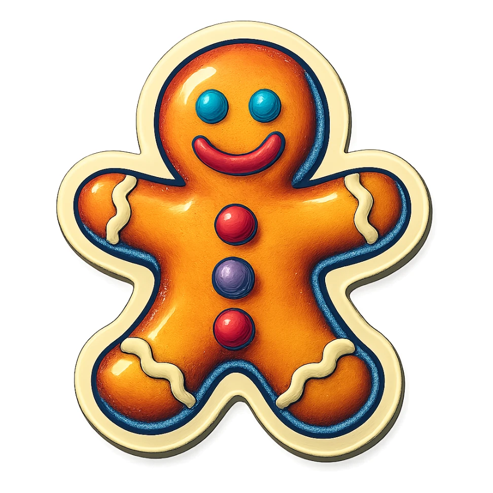 gingerbread man sticker