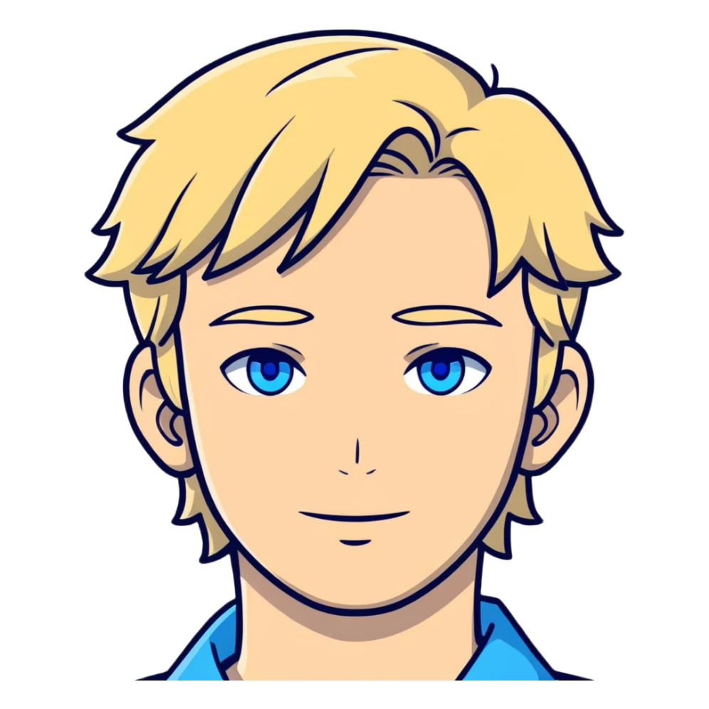 David with blonde hair and blue eyes sticker
