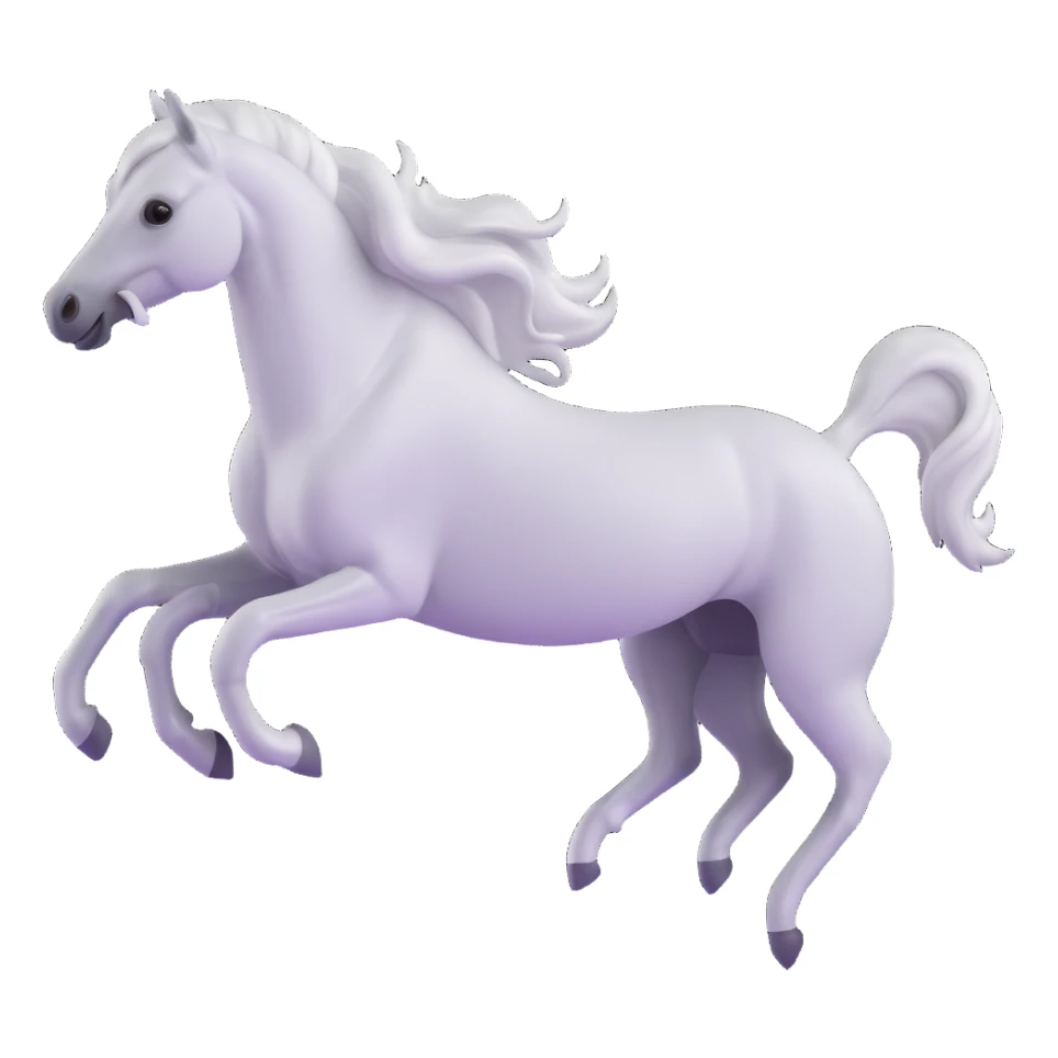 silver spirit horse running, mystical, magical sticker