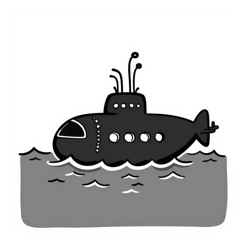 A black submarine from World War 2 sticker