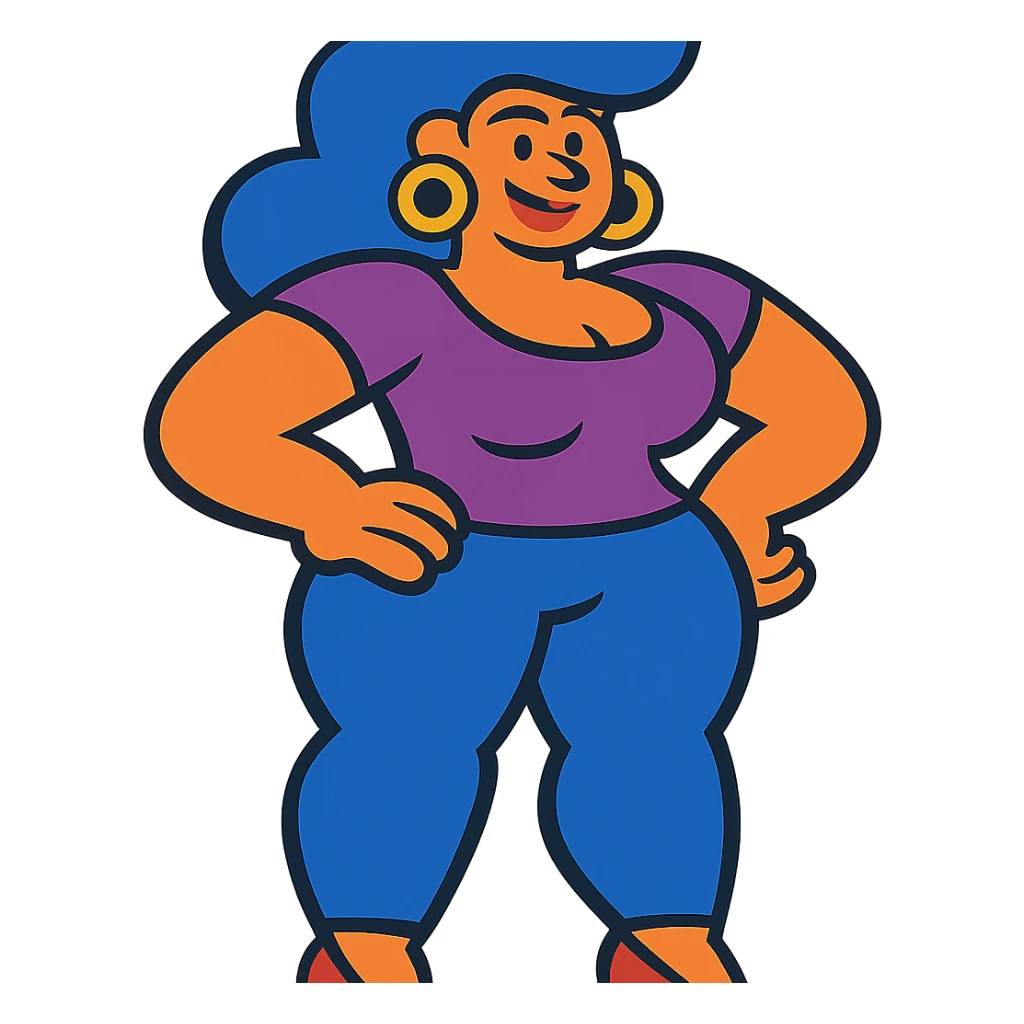 woman with exaggerated proportions sticker
