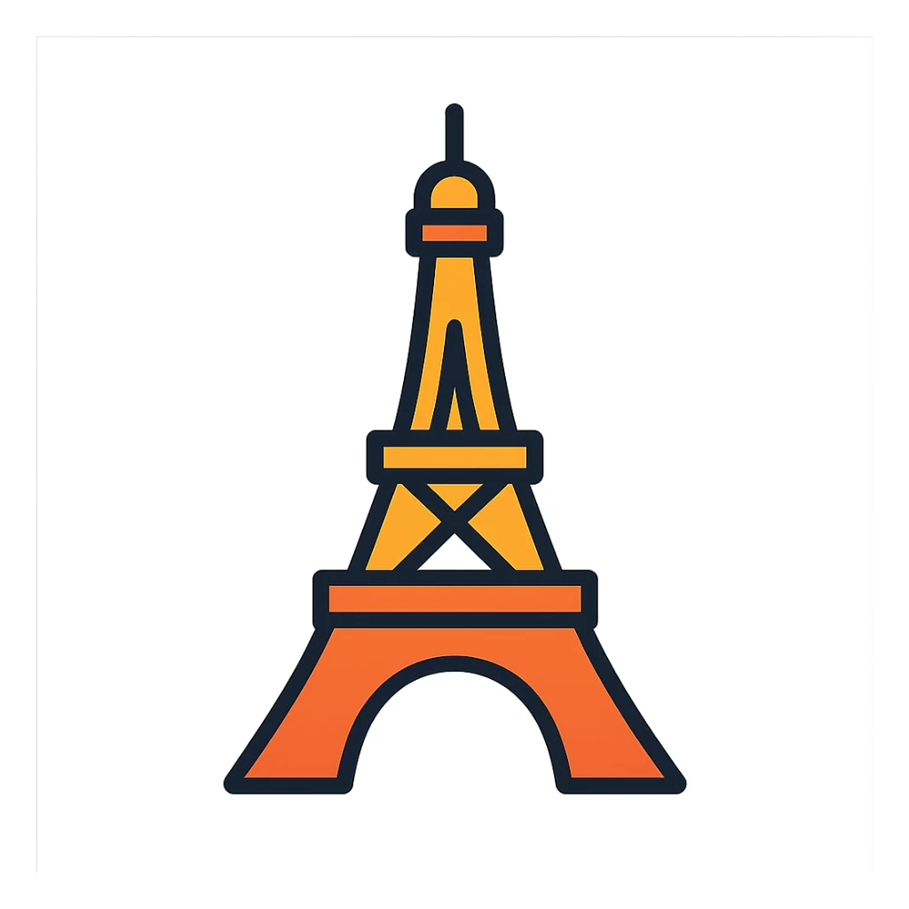 Eiffel Tower in a modern icon style sticker
