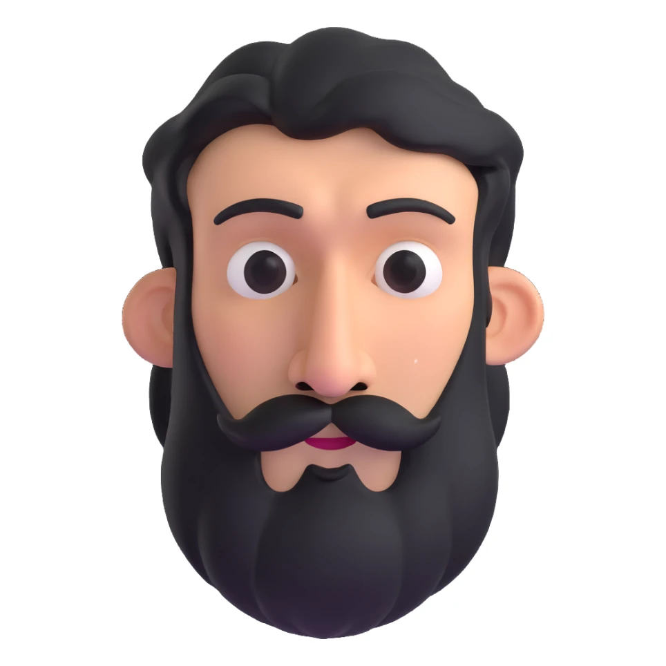 hairy man with a crooked nose sticker