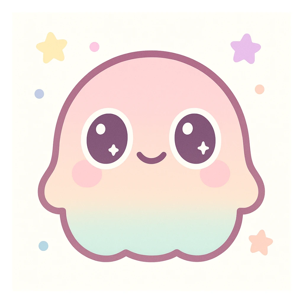 unique gaming emote, cute and simple, big eyes, pastel colors sticker