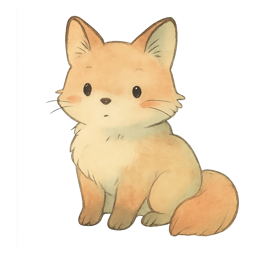 ghibli style animal with soft colors sticker