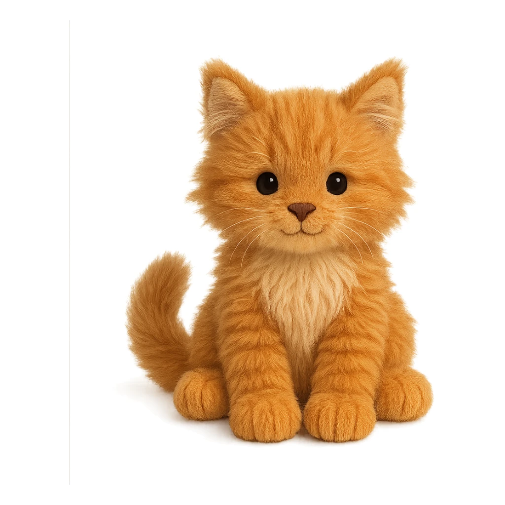 cute ginger maine coon kitten jellycat plushie sticker