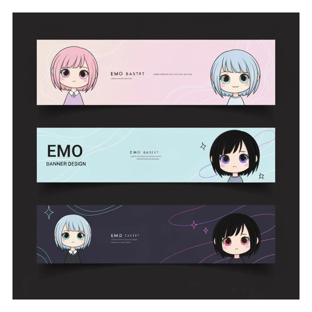 emo banner, cute, expressive, minimal, variation 3 sticker