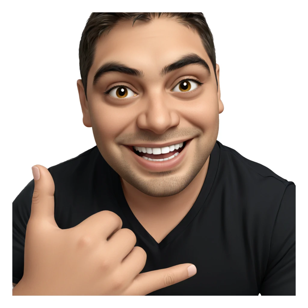 smiling boy with black shirt sticker