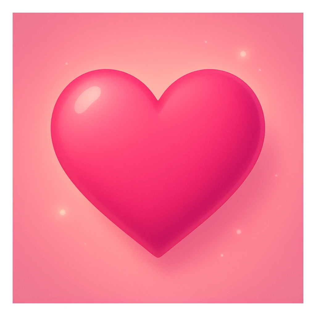 pink heart, digital illustration, gpt-image style sticker