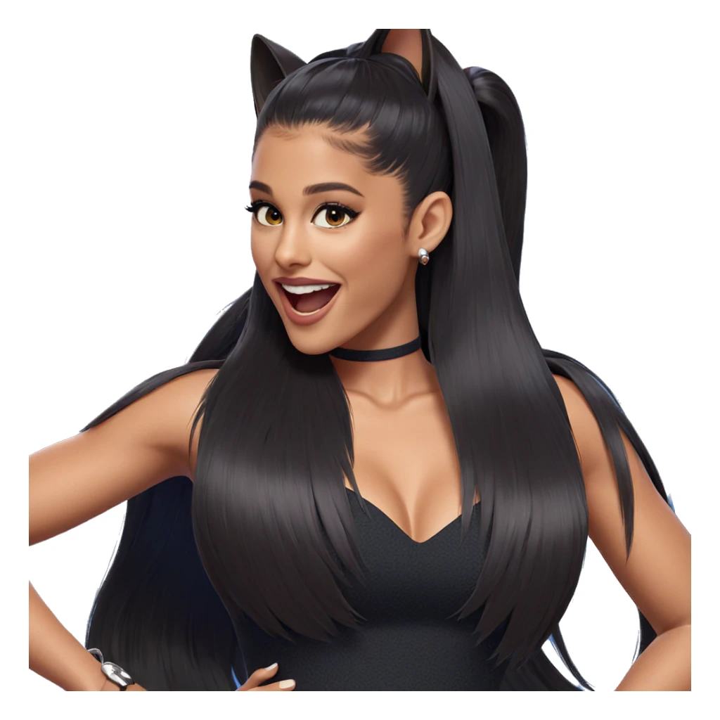 cat eared girl in dress sticker