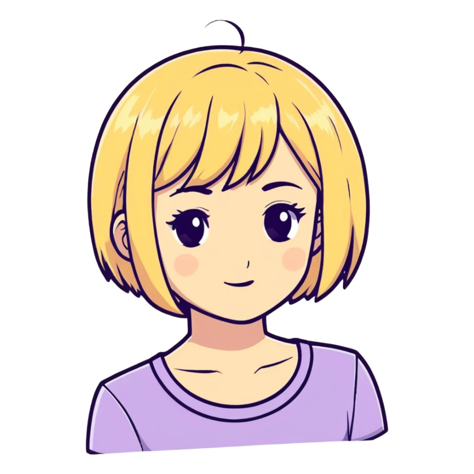 girl with short blonde hair sticker