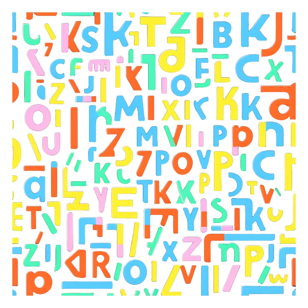 Colorful Russian alphabet letters sticker