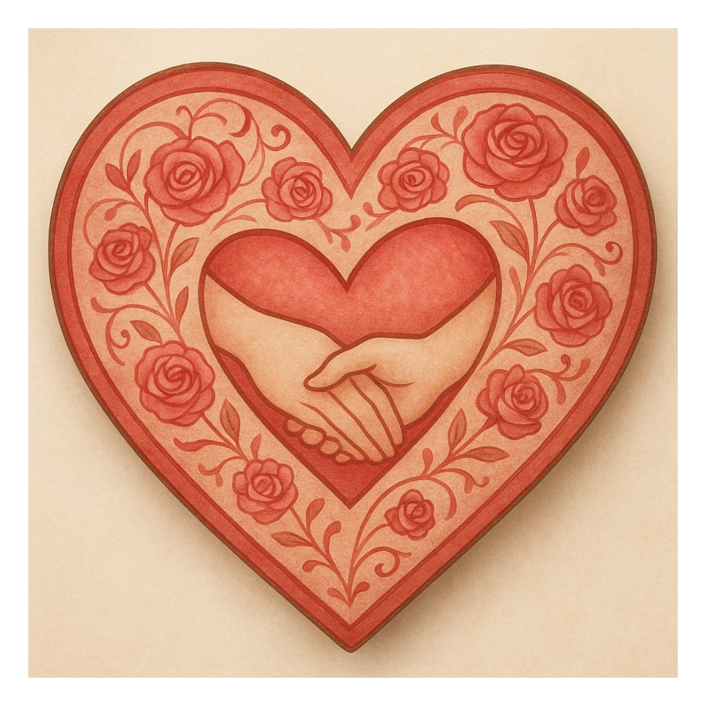 object symbolizing love, romantic, with a heart motif sticker