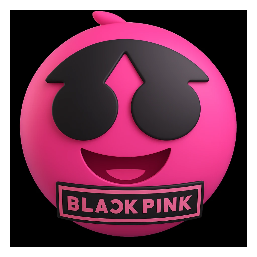 Add the BLACKPINK logo to the object, keep the style consistent with the original image. sticker