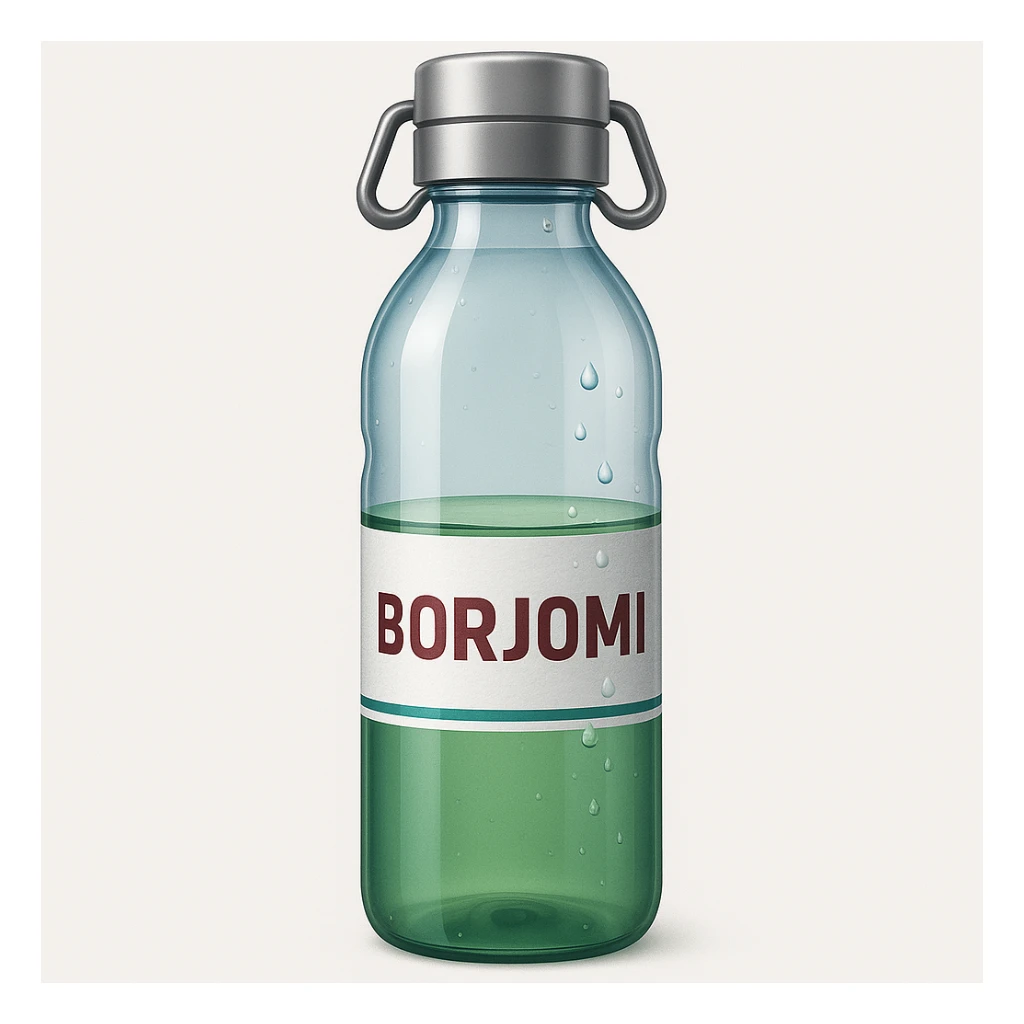 Borjomi water bottle emoji with label sticker