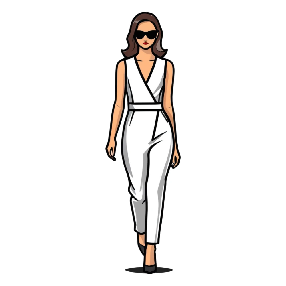 fashion runway model sticker