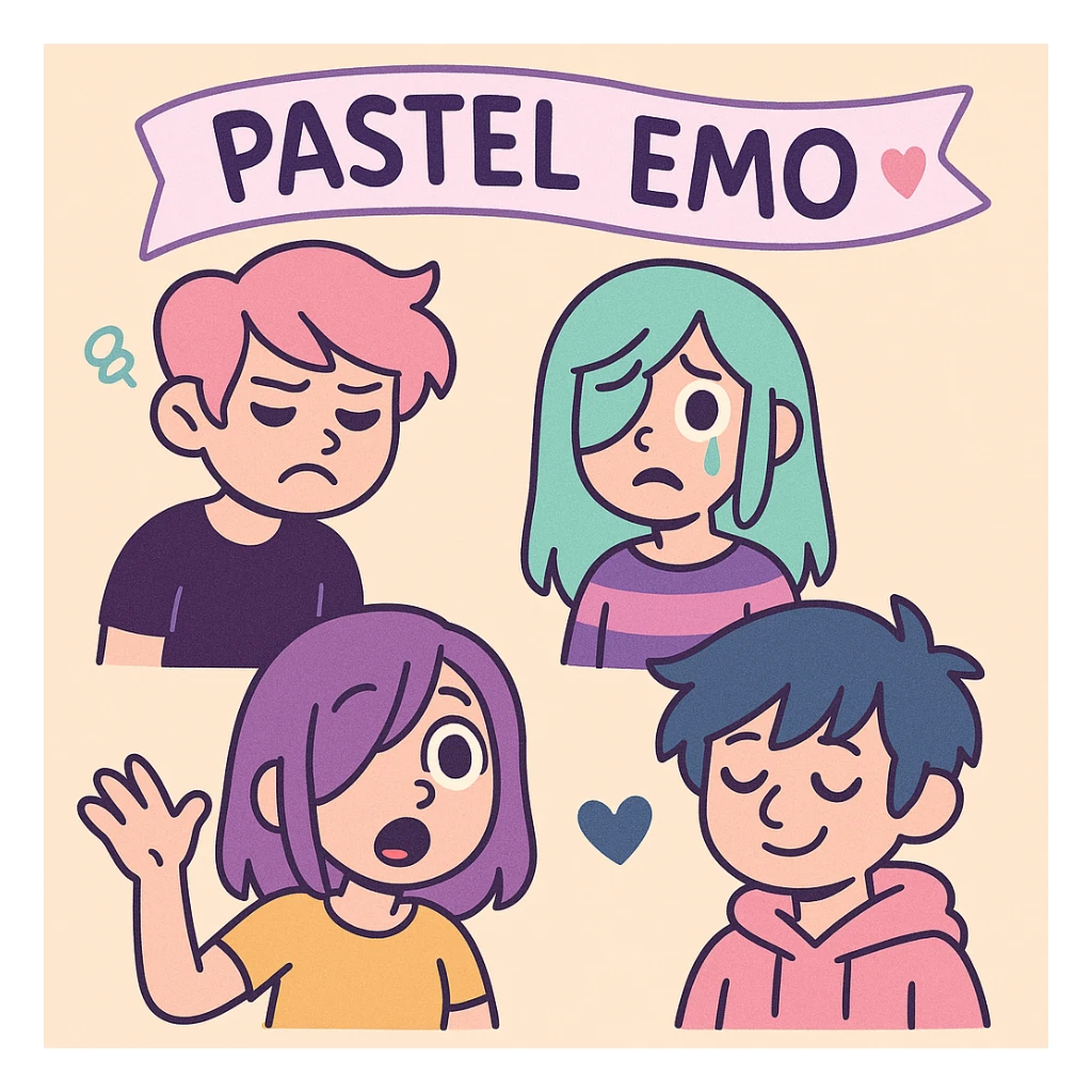 pastel emo banner with a heart accent, cute, expressive, minimal, variation 2 sticker