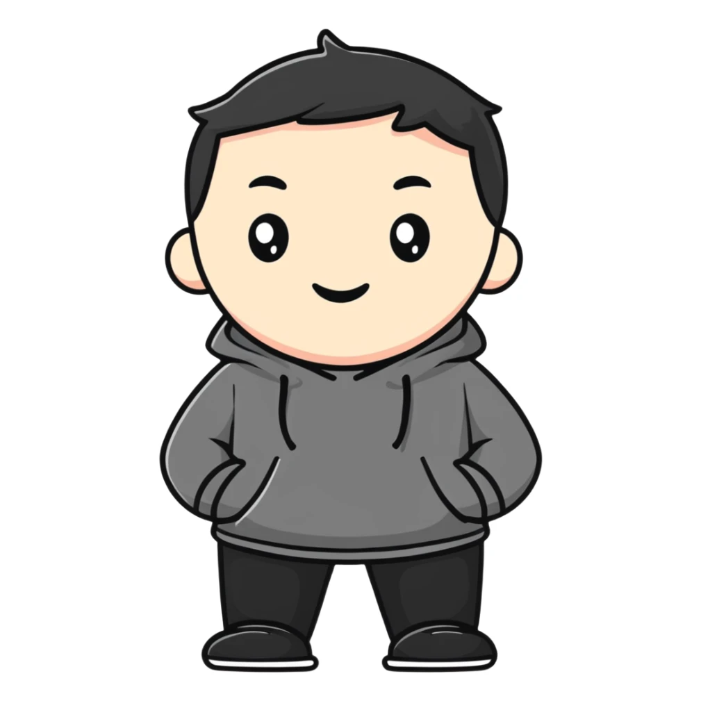 Gothic style character with black clothing and pale face sticker