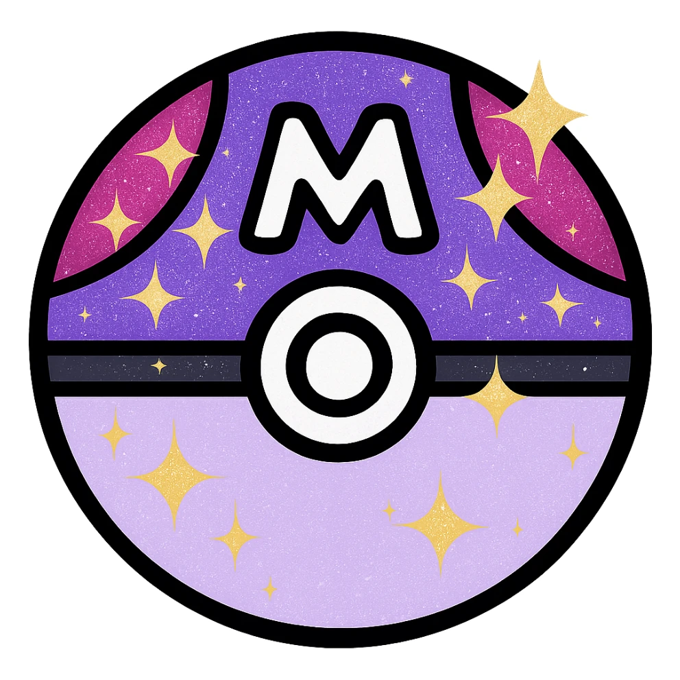 Add a sparkle effect to the Master Ball icon, preserving the original style and transparent background. sticker
