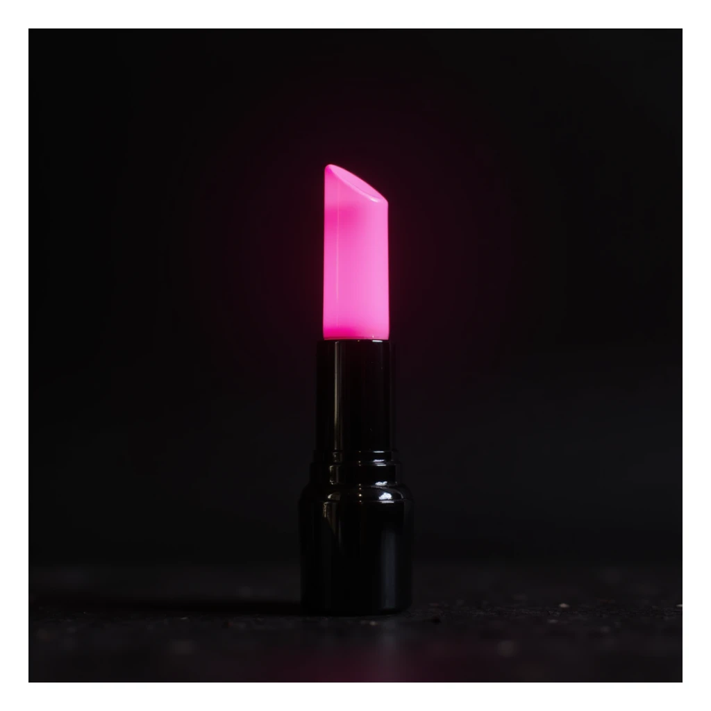 BLACKPINK-inspired gothic lightstick, no hearts, photorealistic style, black and pink colors, metallic and glossy, on a dark background sticker