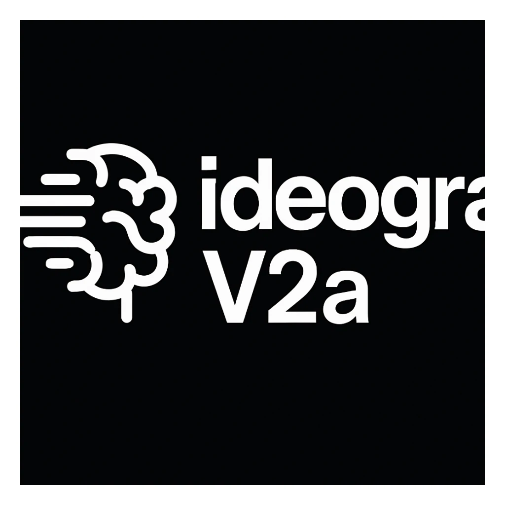 recreate this logo with text of "ideogram V2a", MAKE IT FIT IN SQAURE  sticker
