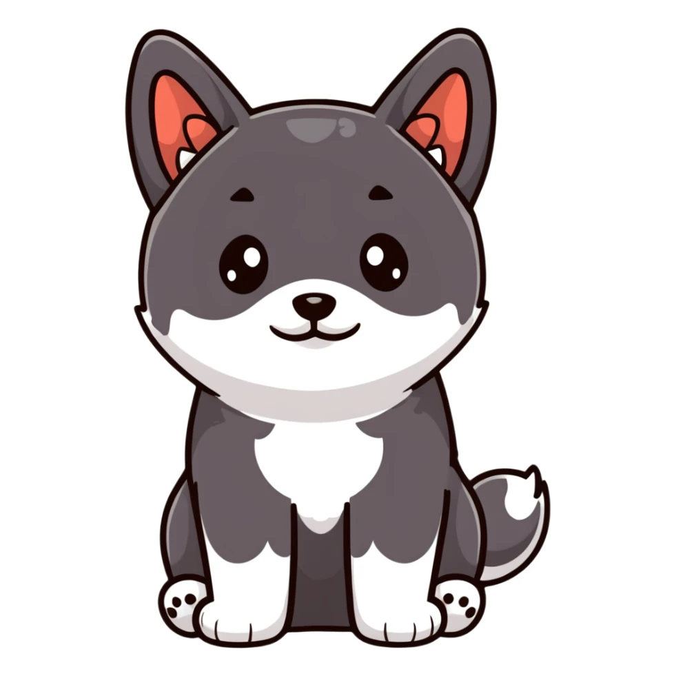adorable black Shiba Inu puppy with big eyes sticker