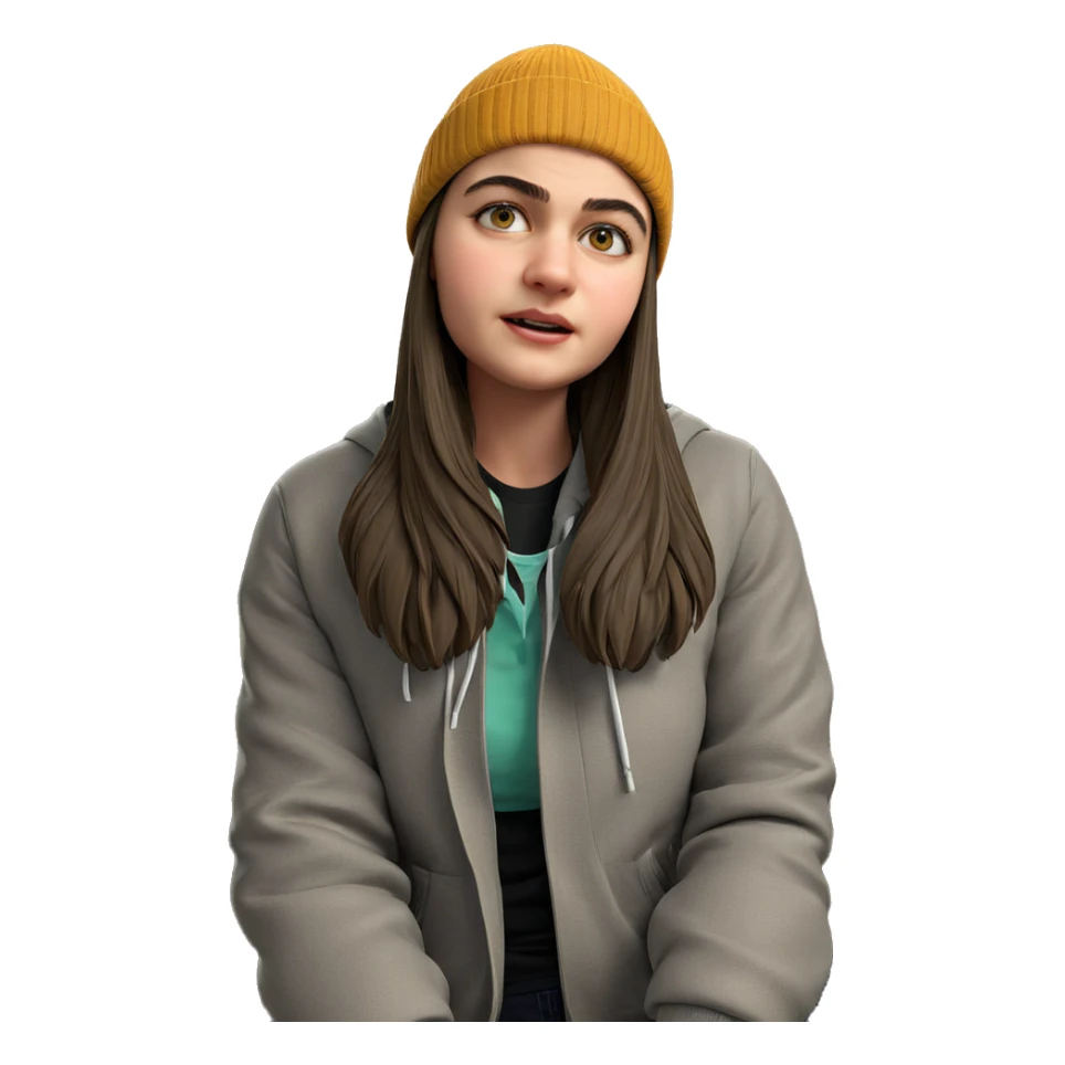 girl in beanie and jacket sticker