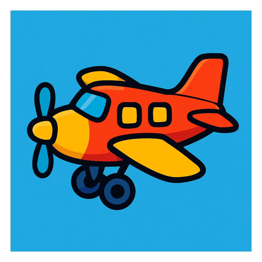small airplane emoji, playful and colorful sticker