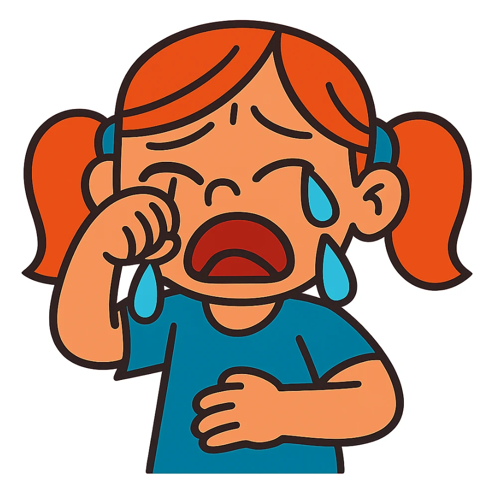 girl crying sticker