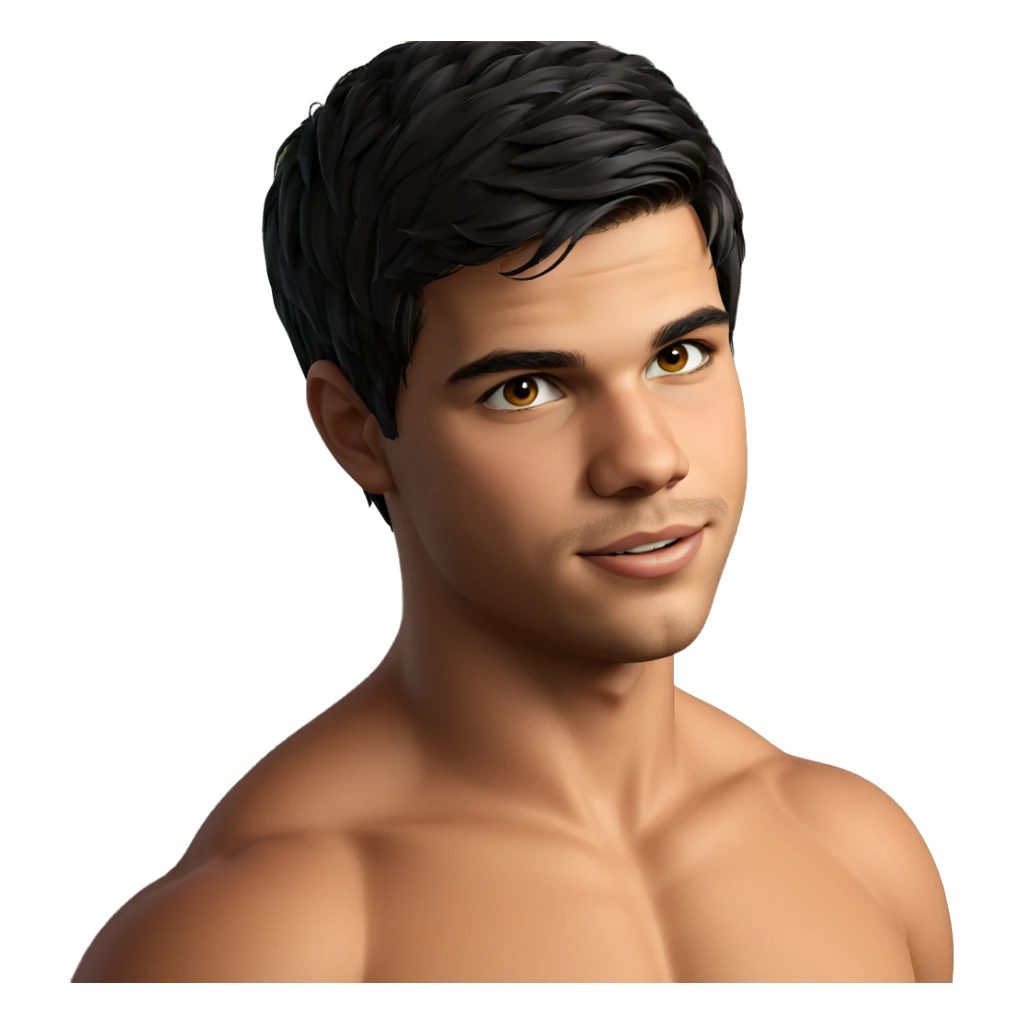 smiling topless male portrait sticker