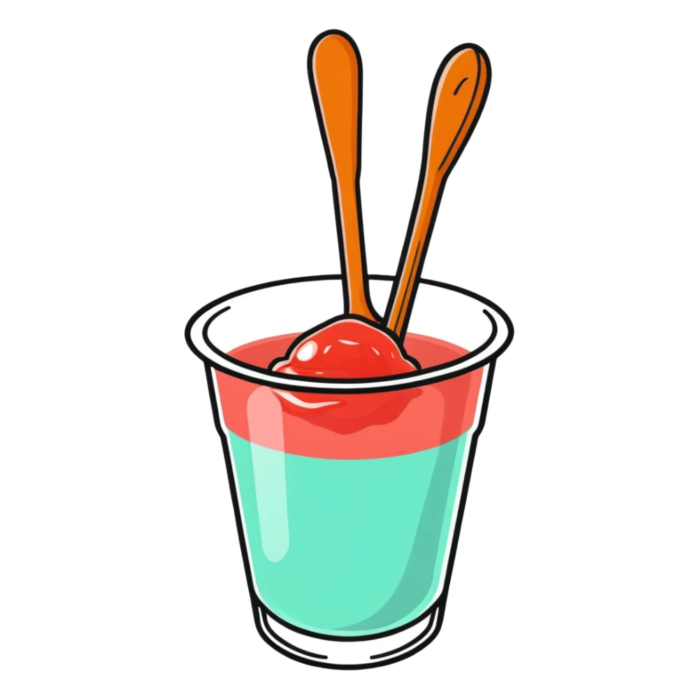 a spoonful of white, clear jelly sticker