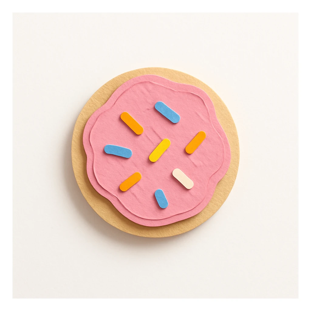 sugar cookie with pink buttercream frosting and sprinkles sticker