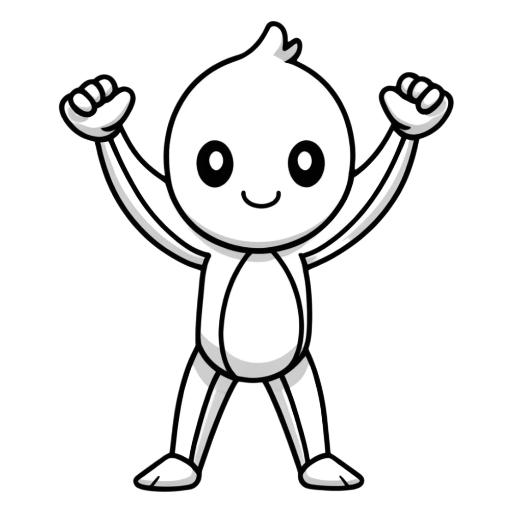 Number 1 as a cartoon character with arms and legs sticker