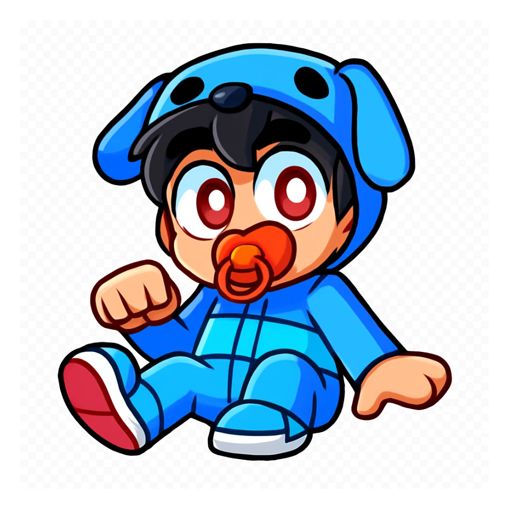 Extract the character from the background, including the clothes and accessories they are wearing, and place on a transparent background. Keep the original style and appearance exactly the same. and separately give me the picture

 sticker