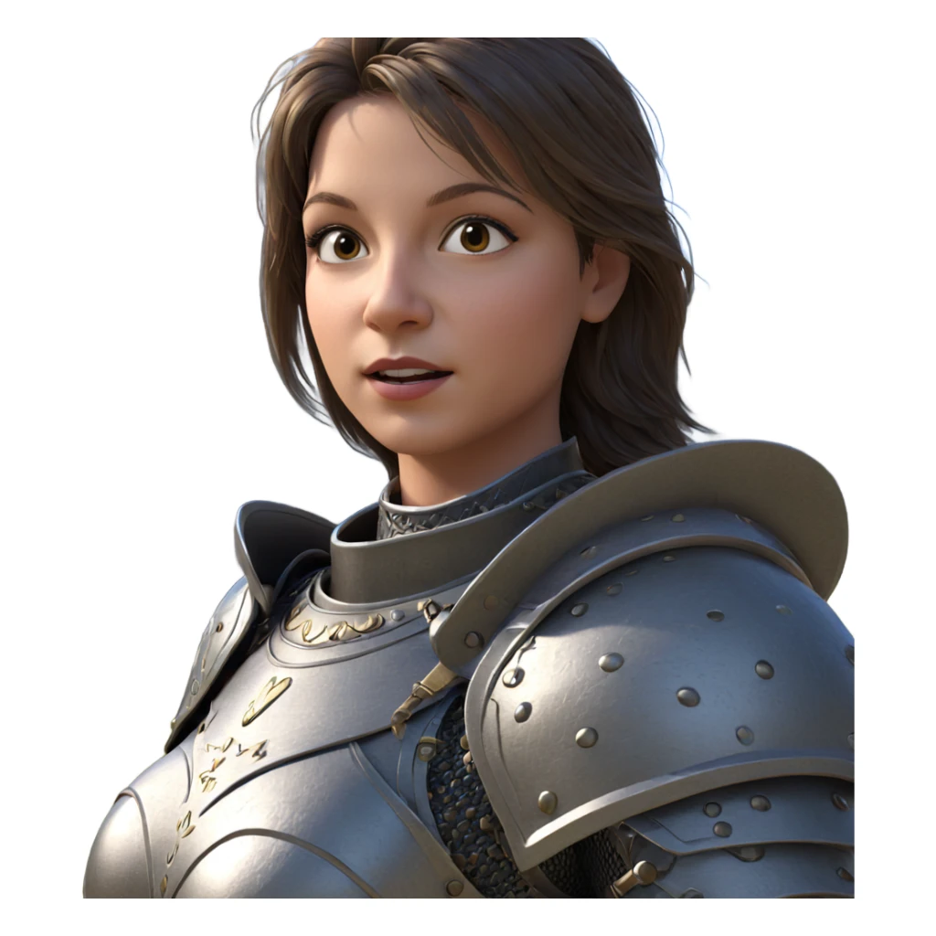 girl in armor by castle sticker