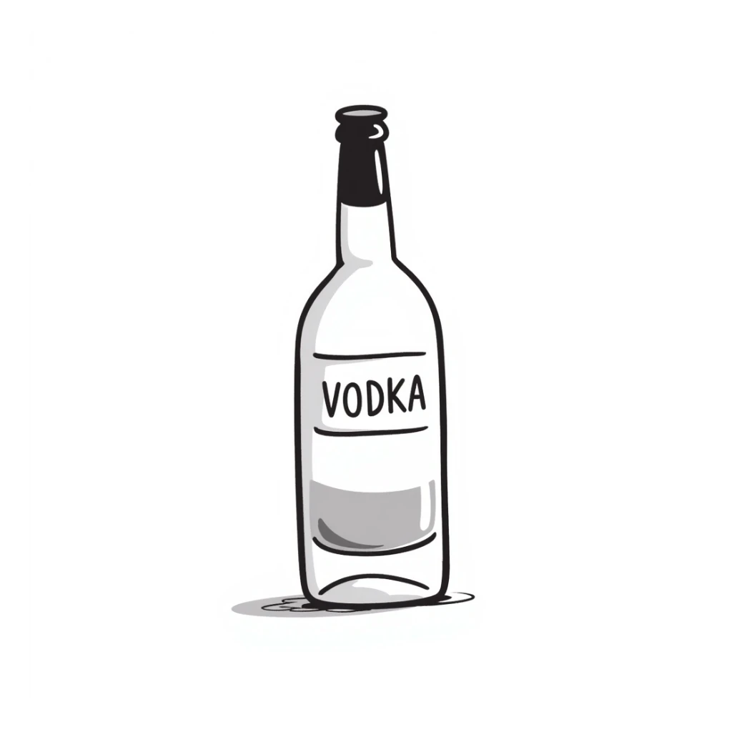 A bottle of vodka sticker