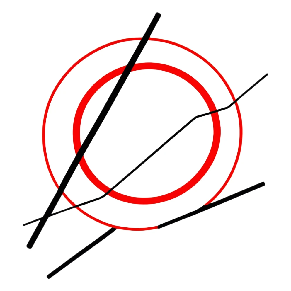 prohibition symbol, red circle with diagonal line through it sticker