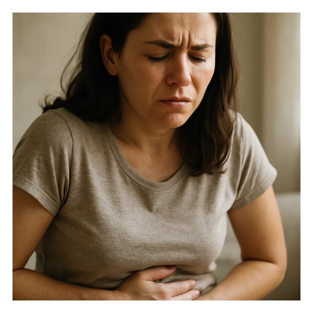 Donna con problemi ci ciclo mestruale realistica sticker