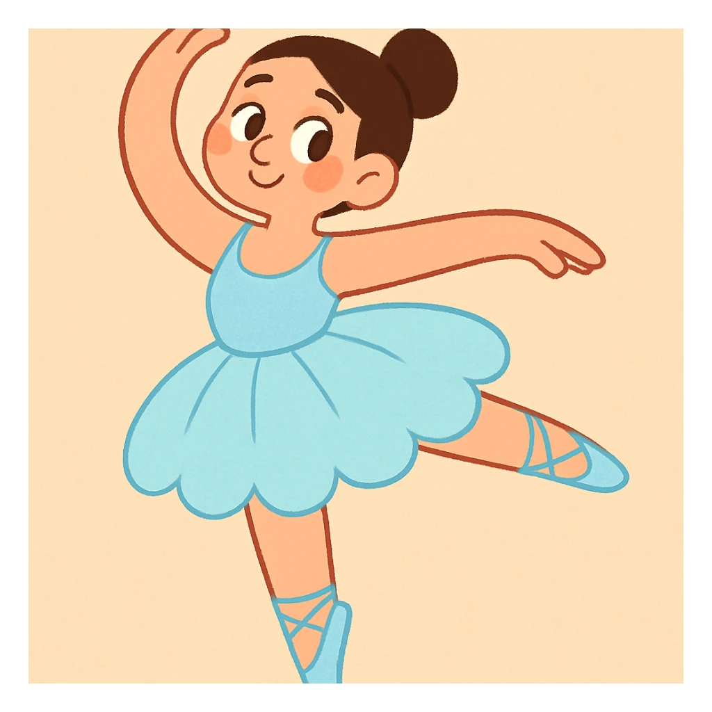 ballerina skirt, delicate, soft tulle, light blue sticker