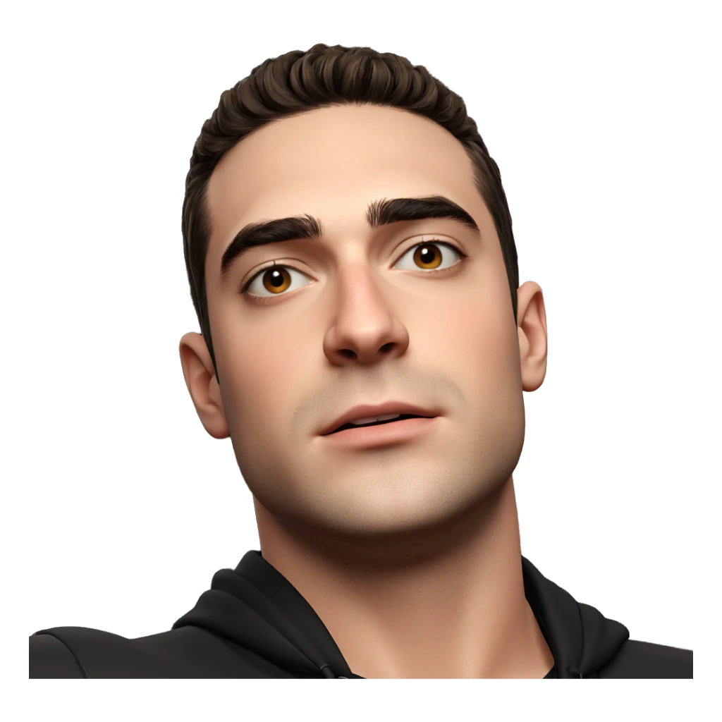 portrait of a male youth sticker