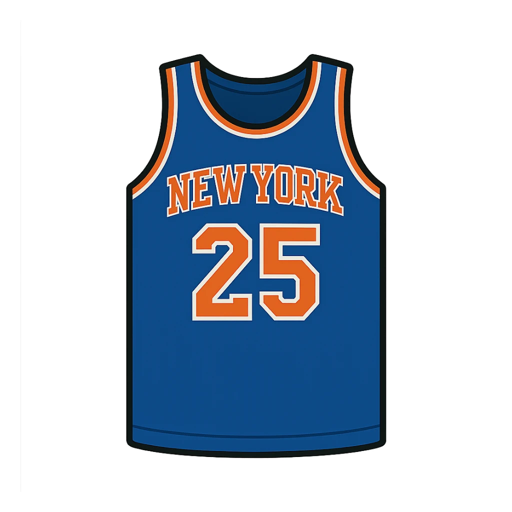 flat toon style new york knicks basketball jersey sticker