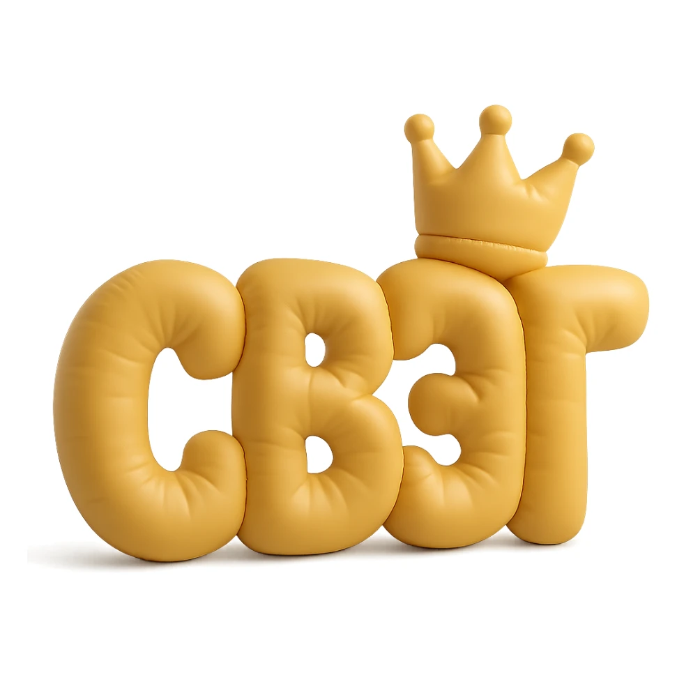 bold and playful text 'СВЭГ' with a gold crown on top, cushion style, no background sticker