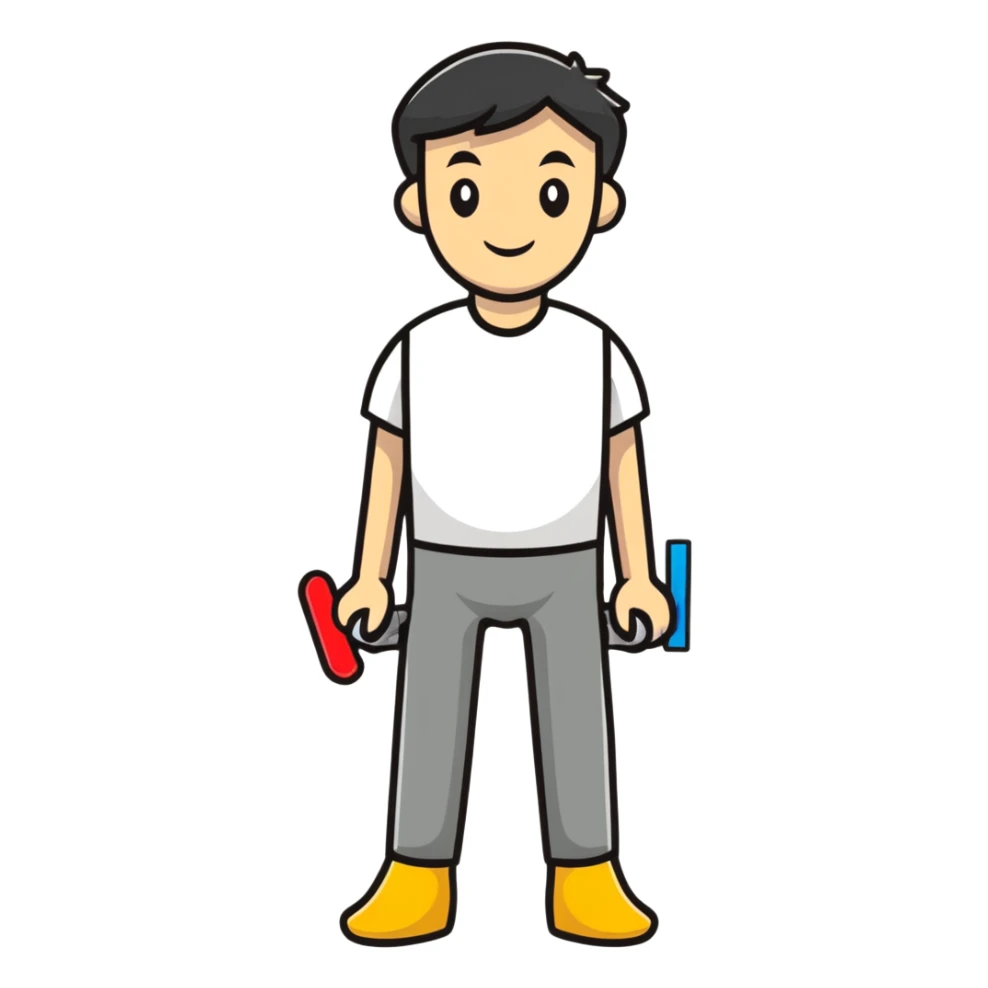 cartoon sticker of a man with a peg leg sticker