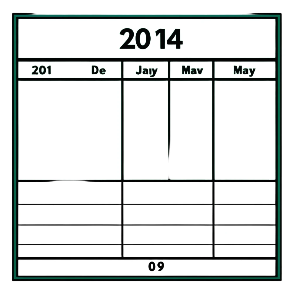 Geometric Maya style calendar - scheduling replies, strictly white and deep dark green only, angular sharp lines sticker