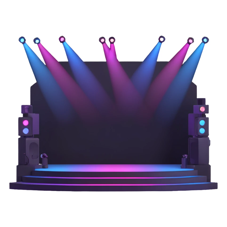 concert stage with lights sticker