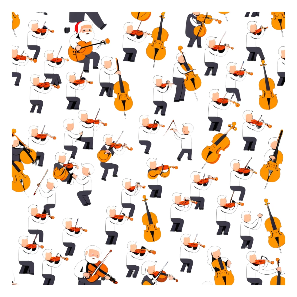 orchestra playing 12 Days of Christmas, festive sticker