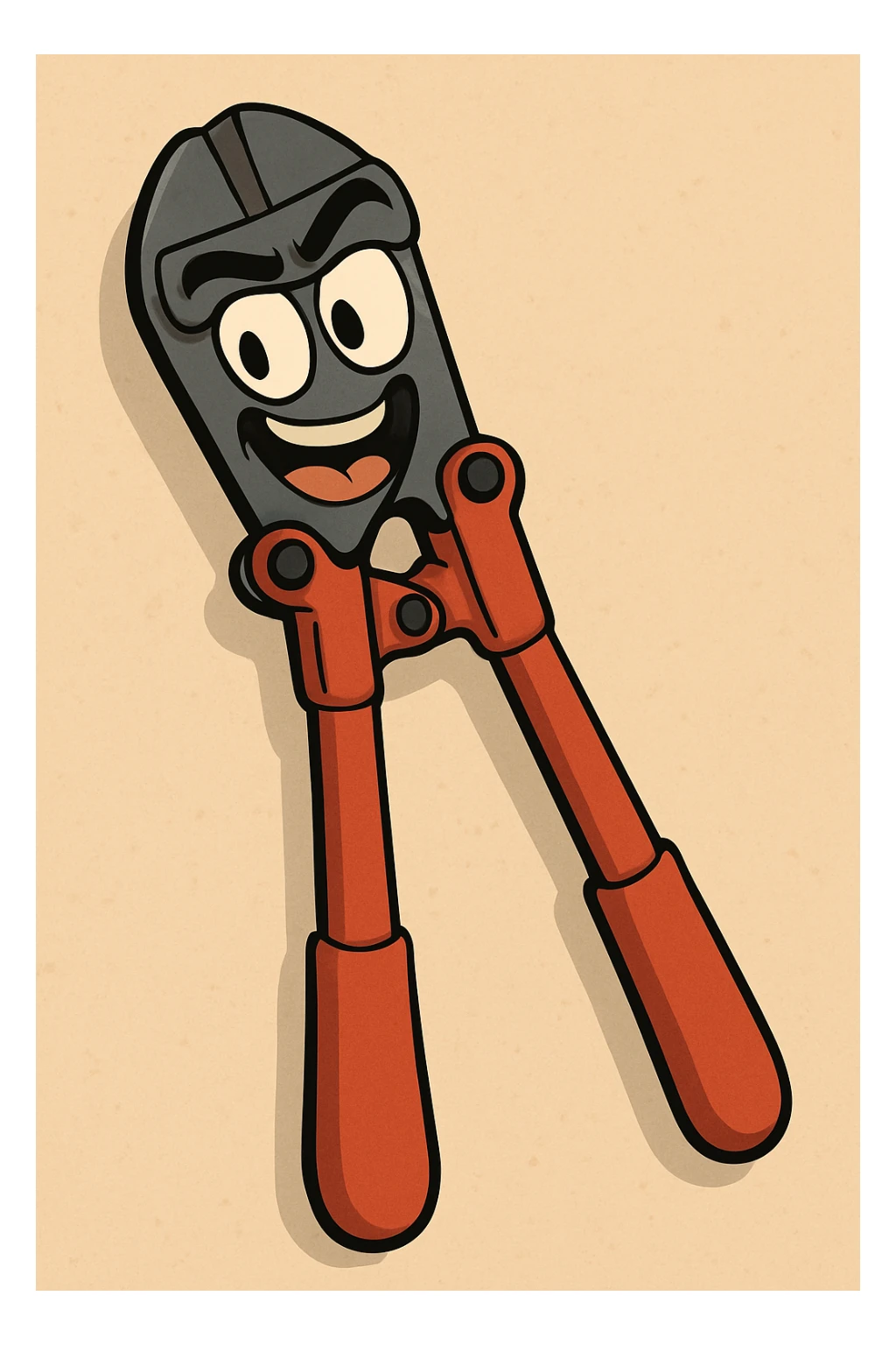 cartoon style bolt cutters sticker
