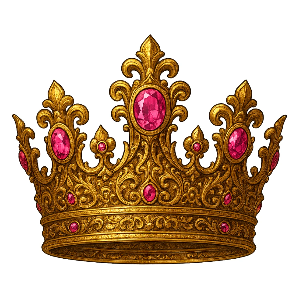 detailed crown with pink jewels sticker