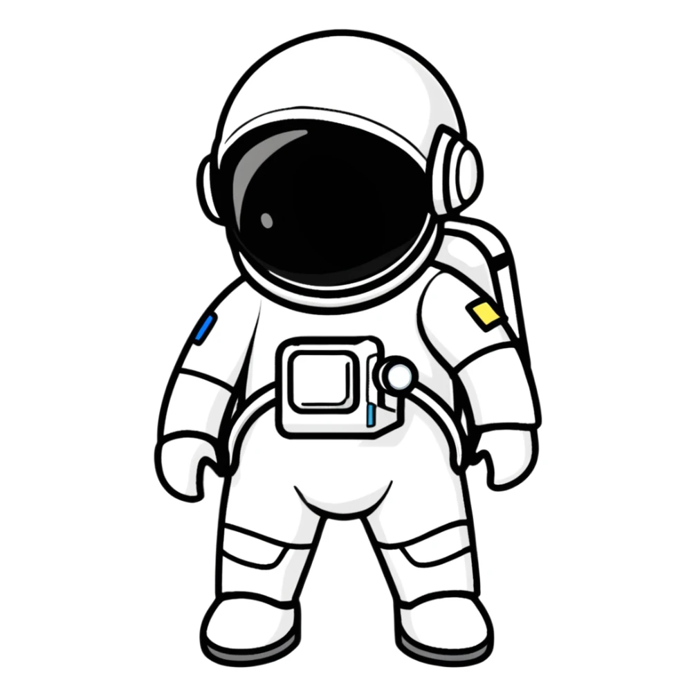 happy little astroneer in a white suit and helmet sticker