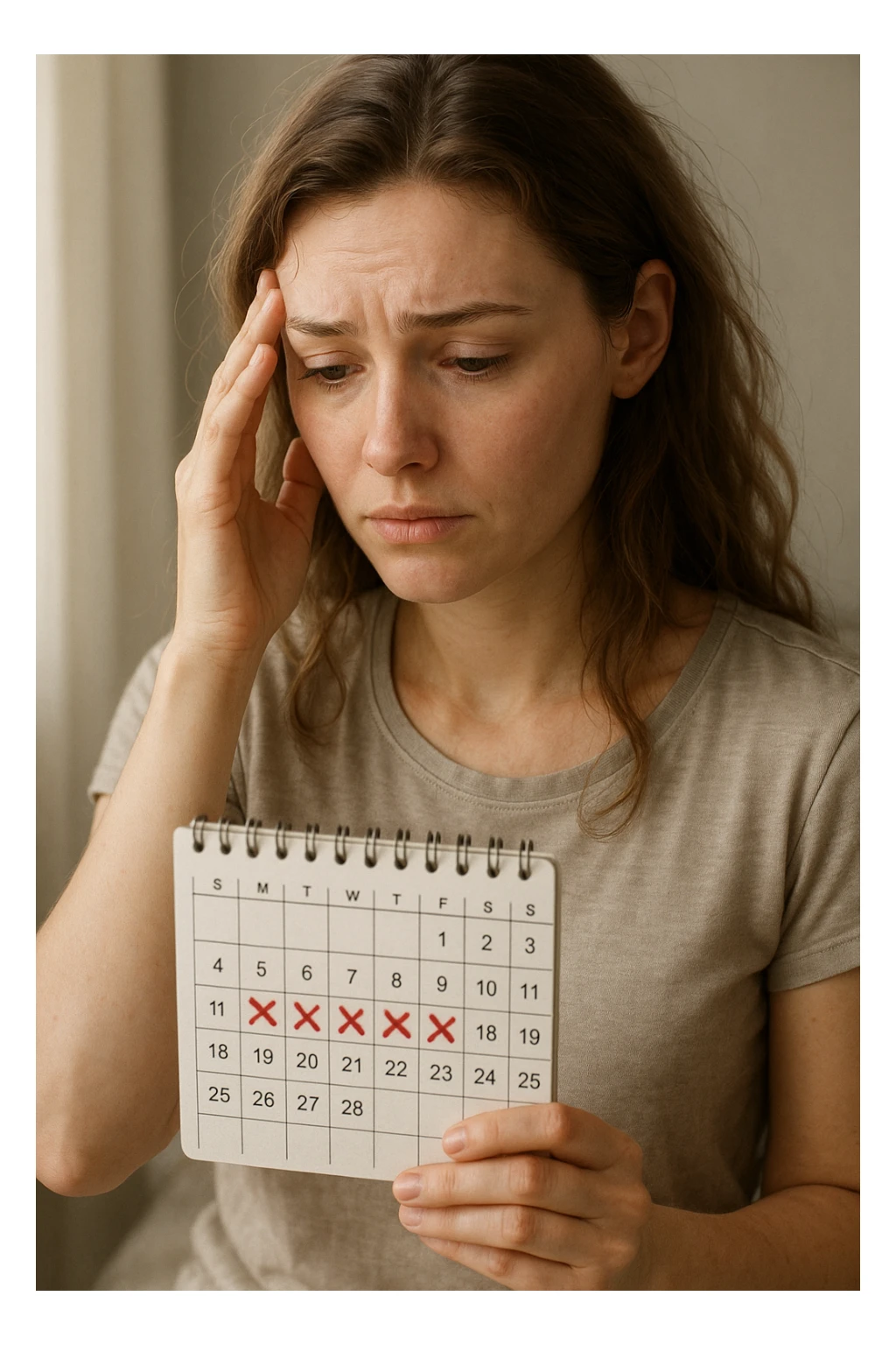 Donna con ciclo mestruale altalentante 4k sticker